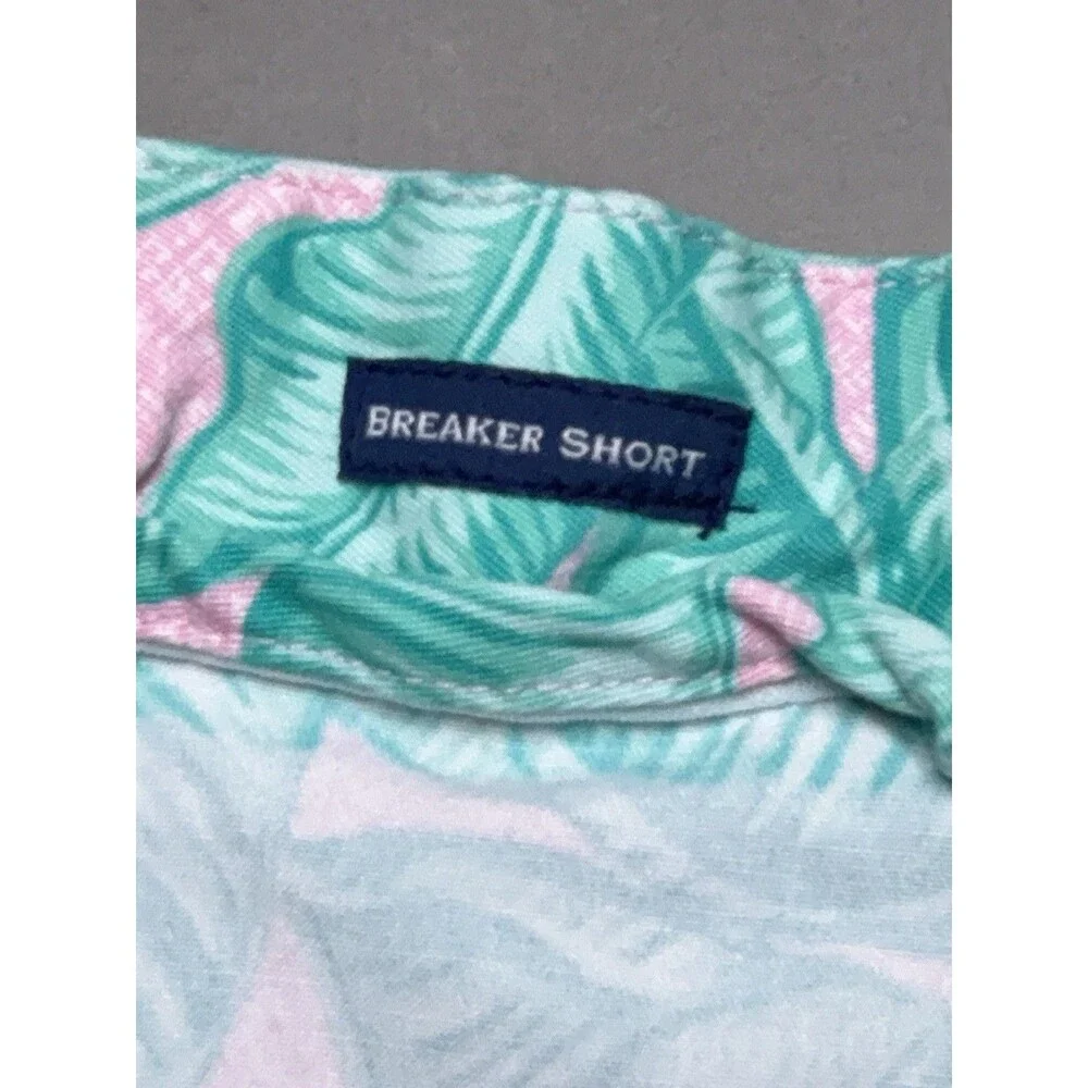 Vineyard Vines Men's Banana Leaf Shorts 44 Green Pink Preppy Hamptons Resort